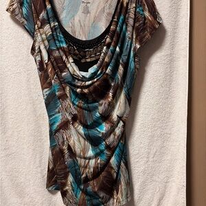 Women's Multicolor Draped Top